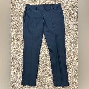 Loft Marisa Ankle Pants Navy Blue Ankle Zips Sz 12